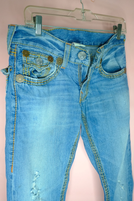 y2k era True Religion brand jeans, Men's Small - image 8