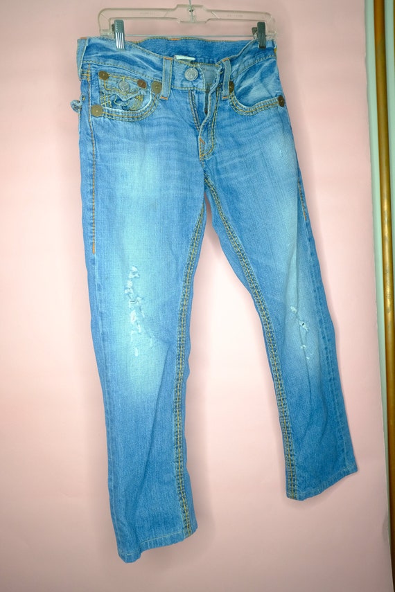 y2k era True Religion brand jeans, Men's Small - image 5