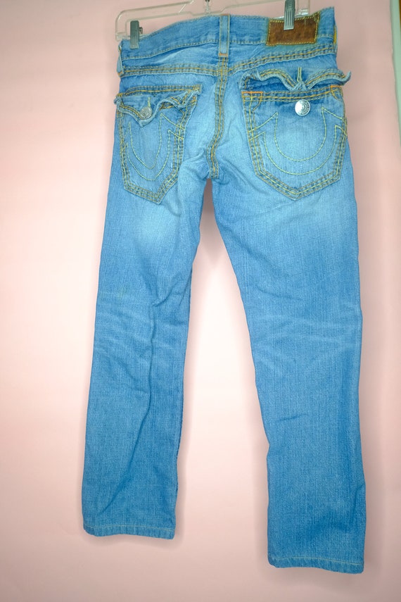 y2k era True Religion brand jeans, Men's Small - image 10