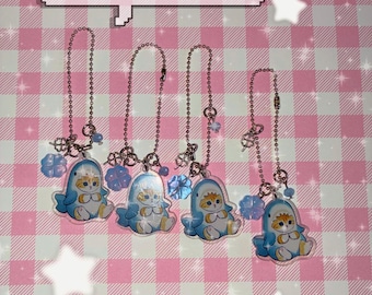 Portachiavi Shark Mofusand: accessorio con ciondolo a forma di gatto kawaii, ciondolo per agenda Kindle, iPad, iPhone