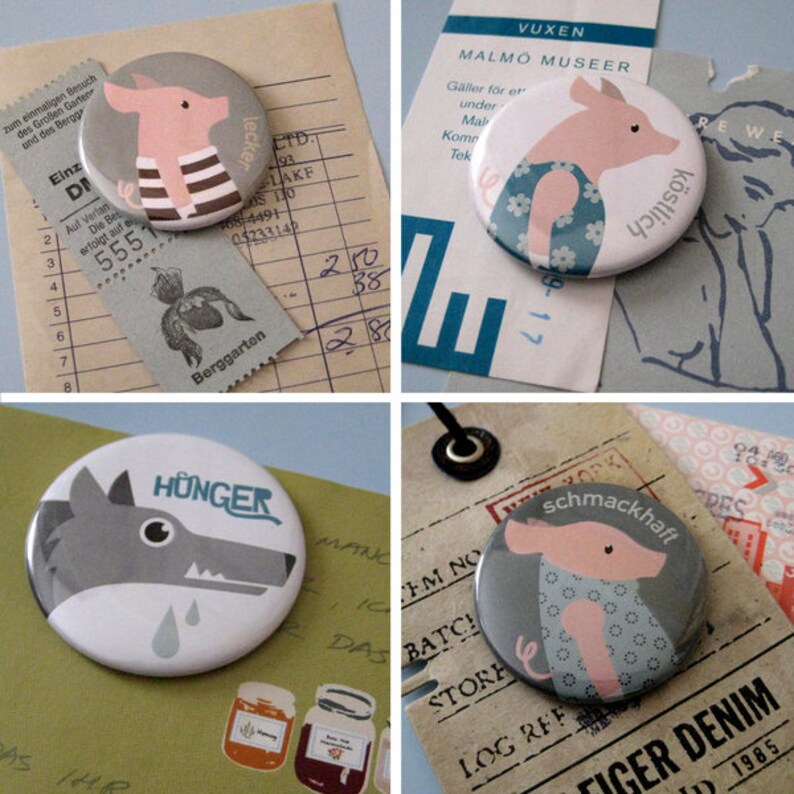 3 little pigs \u00b7 Designkiosk 4 MAGNETS SET