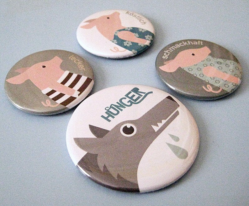 3 little pigs \u00b7 Designkiosk 4 MAGNETS SET