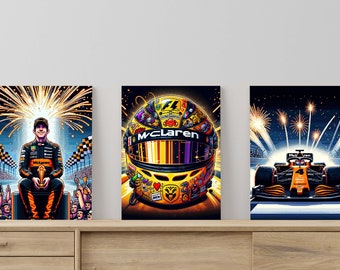 Formula 1 Pixel Art Poster Set: McLaren F1, Retro Gaming Decor (Digital Download)