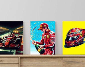 Formula 1 Pixel Art Poster Set: Retro Gaming Room Decor (Digital Download)