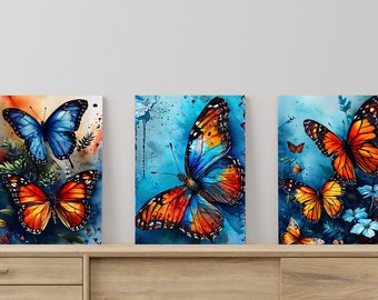 Butterfly Watercolor Art Print Set: Minimalist Home Decor (Digital Download)
