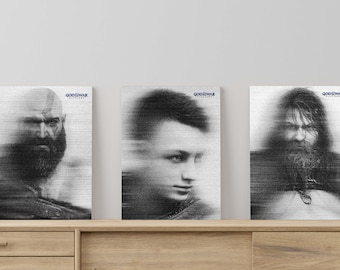 God of War Ragnarok Poster Set: Grunge Scan Art, Gaming Room Decor (Digital Download)