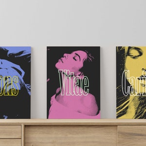 Set di poster mezzitoni Fons Vitae Caritas: arredamento minimalista per la sala giochi (download digitale)