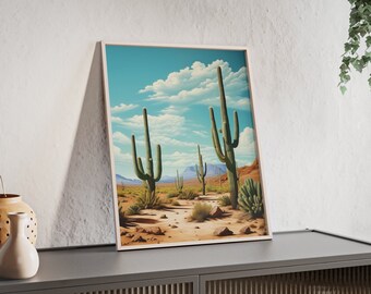 Framed Desert Art Print: Desert Landscape Art, Minimalist Southwestern Framed Art, Modern Home Decor, Nature Wall Art