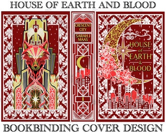 House of Earth and Blood Bookbinding Cover Design SVG Files| Crescent City Vinyl Book Cover Design Template, Rebound Book Cover Design Art
