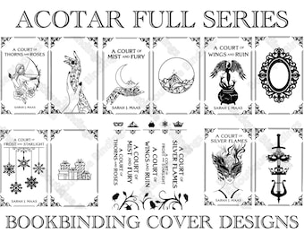 ACOTAR Full Series Bookbinding Cover Design SVG Files, A Court of Thorns and Roses, Vinyl Book Cover Design Template, Cover Art, Velaris