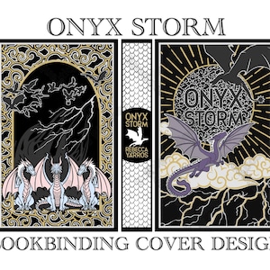 Onyx Storm Bookbinding Cover Design SVG Files, Vinyl Book Cover Design Template, Rebound Book Cover Design Art