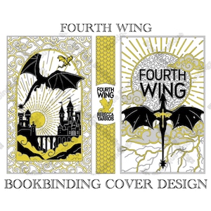 Fourth Wing Bookbinding Cover Design SVG Files, Vinyl Book Cover Design Template, Rebound Book Cover Design Art