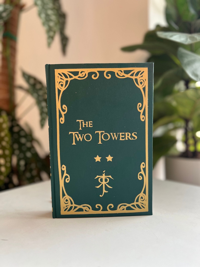The Two Towers Custom Rebound Book | Special Edition Book 2 of Lord of the Rings Series by JRR Tolkien, Handmade, rebind, limited run