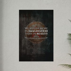 Seneca Poster | Imagination vs. Reality: Seneca Quote | Stoic Wall Art | Motivational Print | Philosophy Decor (3 Finishes)