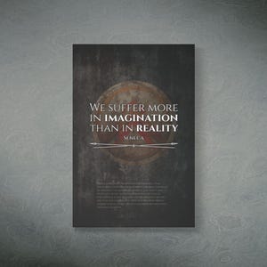 Seneca Canvas | Imagination vs. Reality: Seneca Quote | Stoic Philosophy Wall Art | Stoicism | Ancient Wisdom Decor
