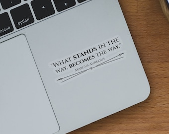 Stoic Decal | Stoicism | Obstacle Is The Path: Marcus Aurelius Quote | black text
