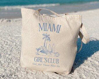 Miami Bachelorette Tote Bag, Beach Bachelorette, Coastal Bachelorette Party Favors, Custom Wedding Tote, Last Toast on the Coast