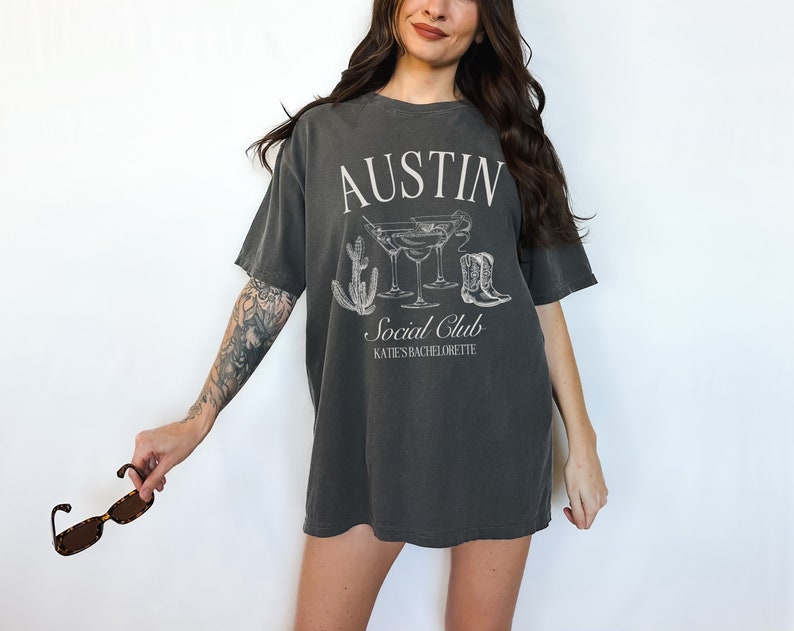 Personalized Austin Bachelorette Shirt, Custom Location Bachelorette, Austin Bridal Party, Girls Club Trip, Desert Bach, Southern Girls Trip image 3