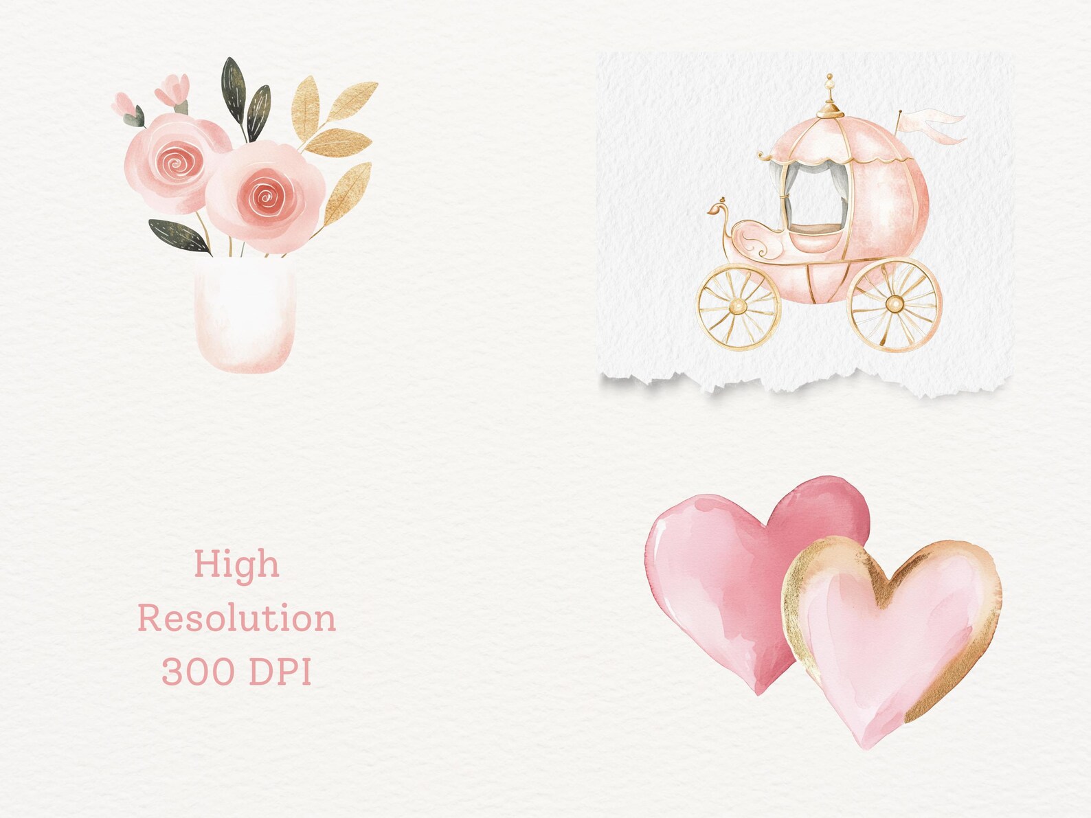 Cute Pink Princess Watercolor Clipart Bundle, Girl Birthday Party ...