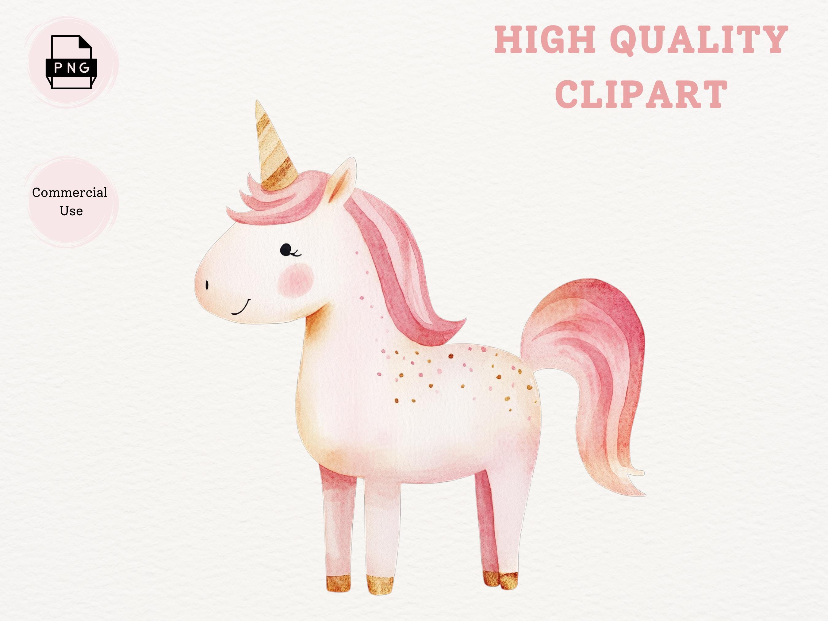 Cute Pink Princess Watercolor Clipart Bundle, Girl Birthday Party ...