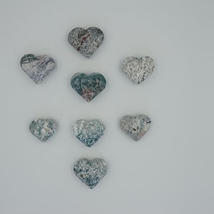 Pink and Purple Moss Agate Palm Hearts