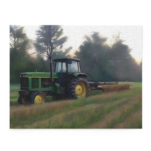 Puzzle, Vintage Tractor Hay Field Farming, 120-Piece Jigsaw Game, Retro Agricultural Jigsaw, Relaxing Hobby Activity, Farm Life Gift,