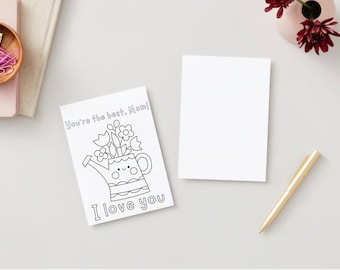 Mother’s Day card printable card, Mother’s Day coloring card, Mother’s Day kids activity, teacher activity, classroom activity
