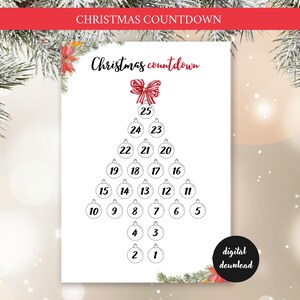 Christmas countdown - adventcalendar for christmas - counting down until christmas with this printable calendar.