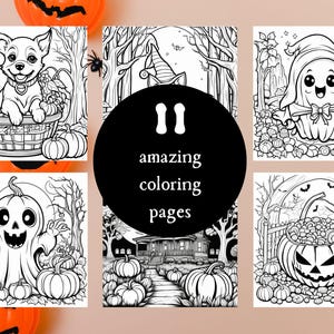 Halloween coloring pages for kids - printable fun coloring book for kids - Creative holiday activities for halloween