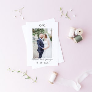Invito di nozze con foto - modello canva - invito minimalista per il giorno delle nozze - salva le date - invito di nozze unico