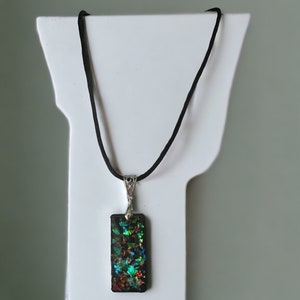 Iridescent Resin Pendant Necklace
