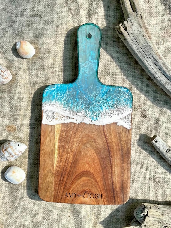 Personalized Unique Ocean Butter Board, Custom Engraved Ocean Cheeseboard, Sea Wedding Gift Anniversary, Couples Engagement Dinner Board