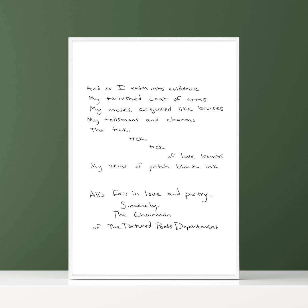 Ttpd Files Taylor Swift Art Print - Tortured Poets Department - Downloadable File ...