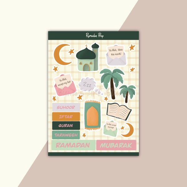 Ramadan Prep Stickers, planner stickers, decor, stationary