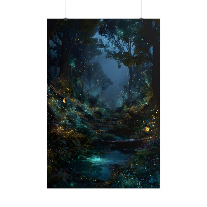 Enchanted Forest Fantasy Art Print | Magical Cottagecore Wall Art - Etsy