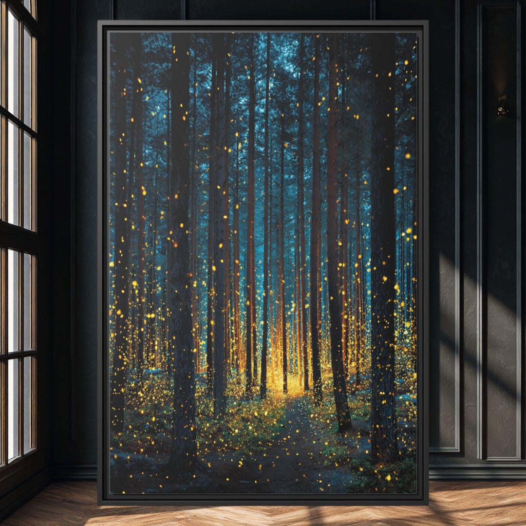 Enchanted Forest Firefly Art Print | Magical Woodland Wall Decor - Etsy