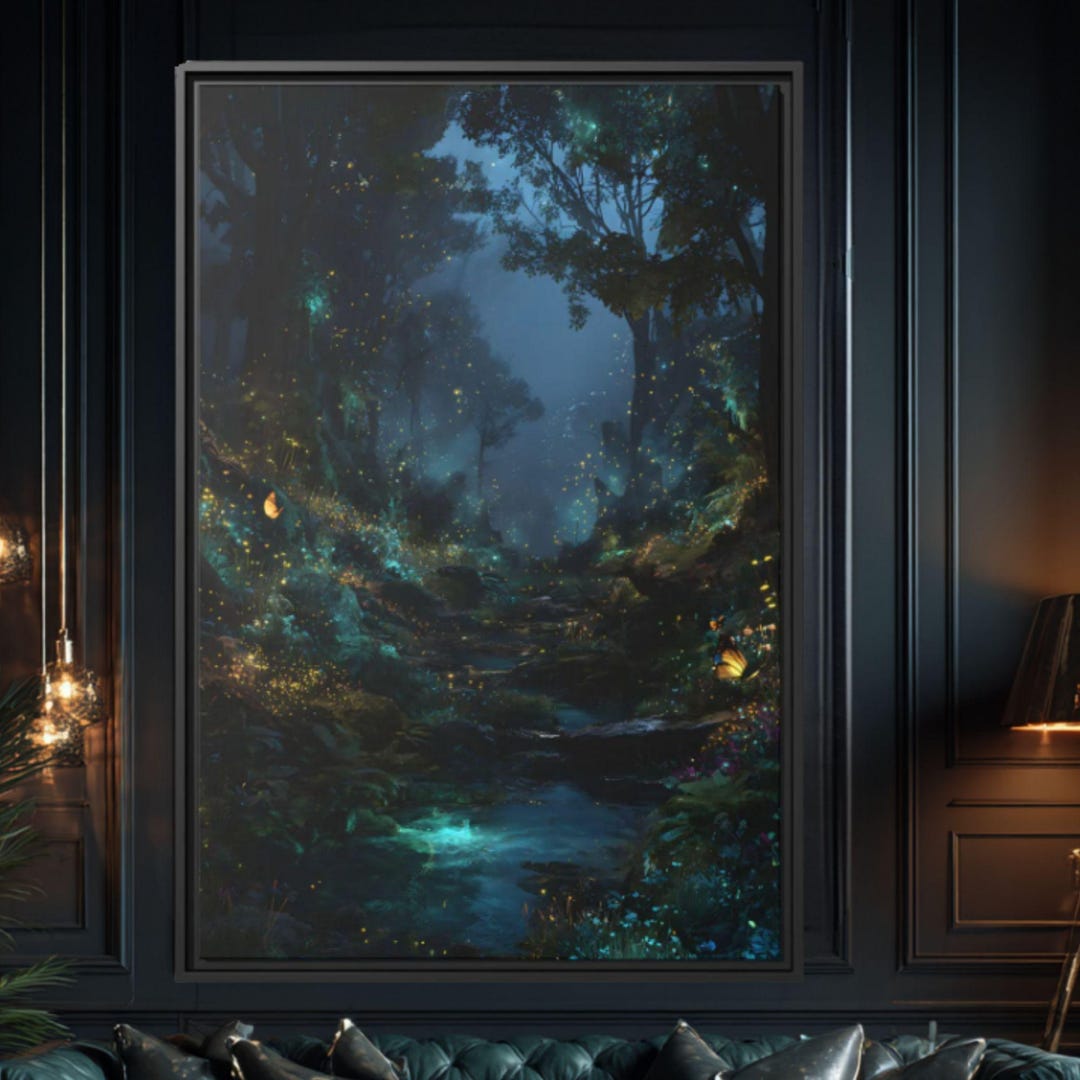 Enchanted Forest Fantasy Art Print | Magical Cottagecore Wall Art - Etsy