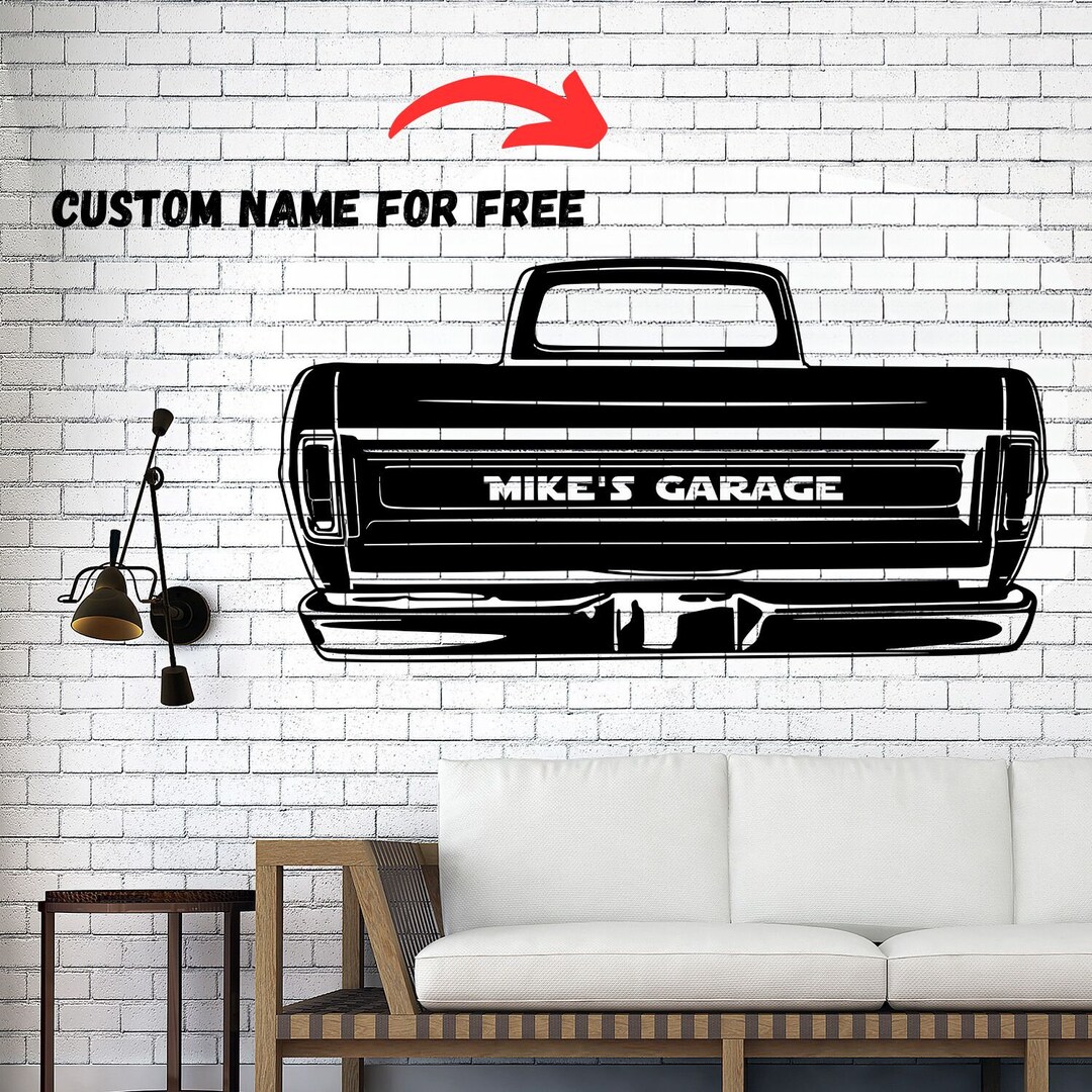 1969 F100 Custom Diecut Metal Signs, Personalized Metal Garage Sign