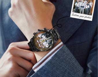 Minimalist Custom Photo Watches, Custom Dials, Personalized Best Man Watches, Best Man Gifts