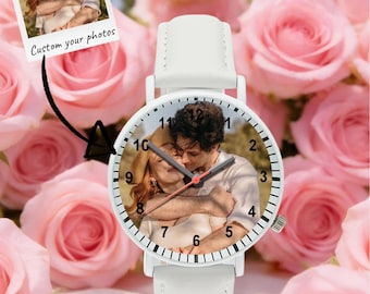 Couple's Photo Watches, Custom Photo Dial Watch Sets, Unique Anniversary Gifts, Commemorative Watches for Her or Him