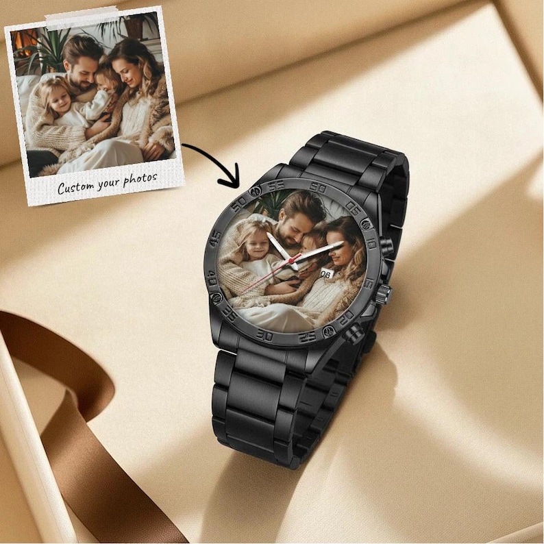 Custom Photo Watches, Personalized Photo Watches, Father's Day Gifts, Romantic Anniversary/Birthday Gifts image 1