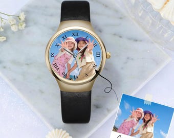 Simple Stylish Personalized Photo Watch, customized photo watches, gifts for family and friends, birthday gifts.