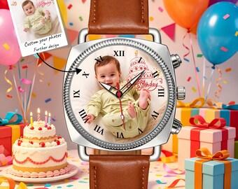 Anniversary gift, baby's birthday commemorative watch, personalized custom watch, watch with customizable dial
