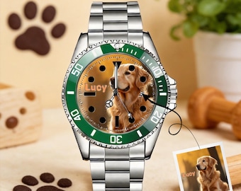 Elegant Pet Watches, Custom Photo Dial Designs, the Perfect Gift for Pet Lovers