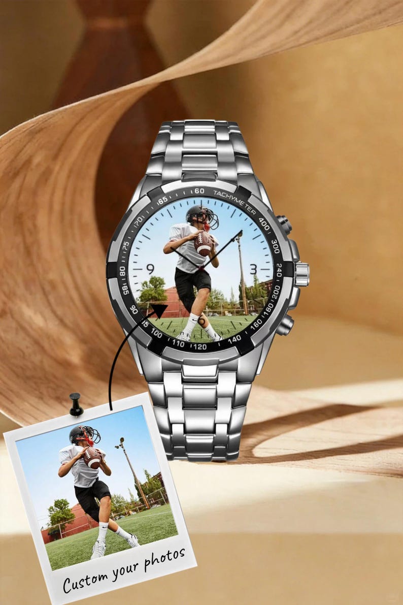 Custom photo watches, personalized photo dial watches, unique everyday accessories, birthday and anniversary gifts Bild 1
