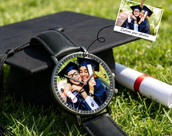 Personalized graduation watches, customized photo watch faces, unique graduation gifts