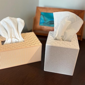 Diamond Pattern Tissue Box Cover - For Cube and Rectangular Boxes! Also Available With Basic Top! Color Ways Available For All!