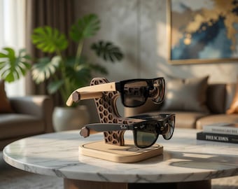 Honeycomb Sunglass Stand and Holder| Modern Eyeglass Stand Organizer | 2-Tone Glasses Display