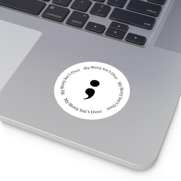 Semicolon, mental health, awareness, start the conversation, Round Stickers, Indoor\Outdoor