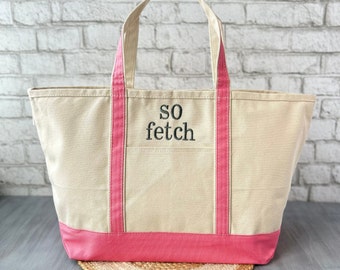Embroidered Canvas Tote Bag: Personalized Large Tote